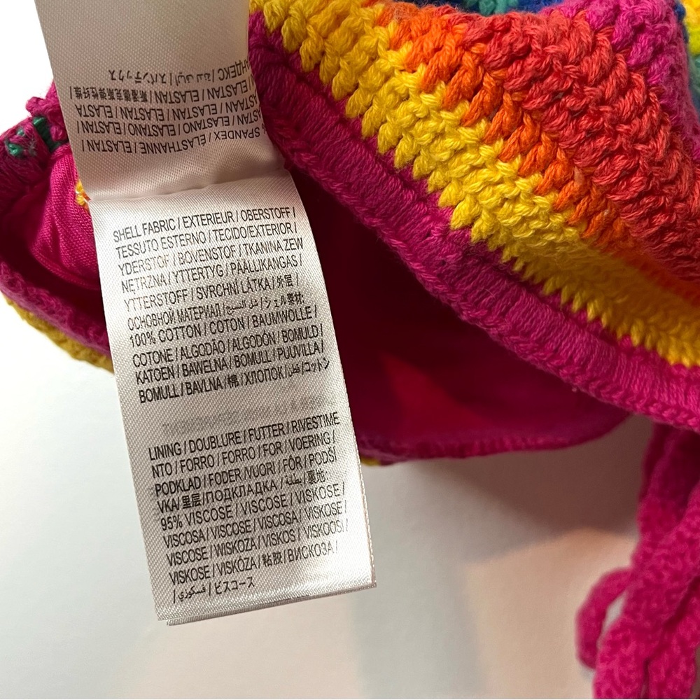 NWT FARM Rio Rainbow Crochet Bikini Top - Picture 8 of 8